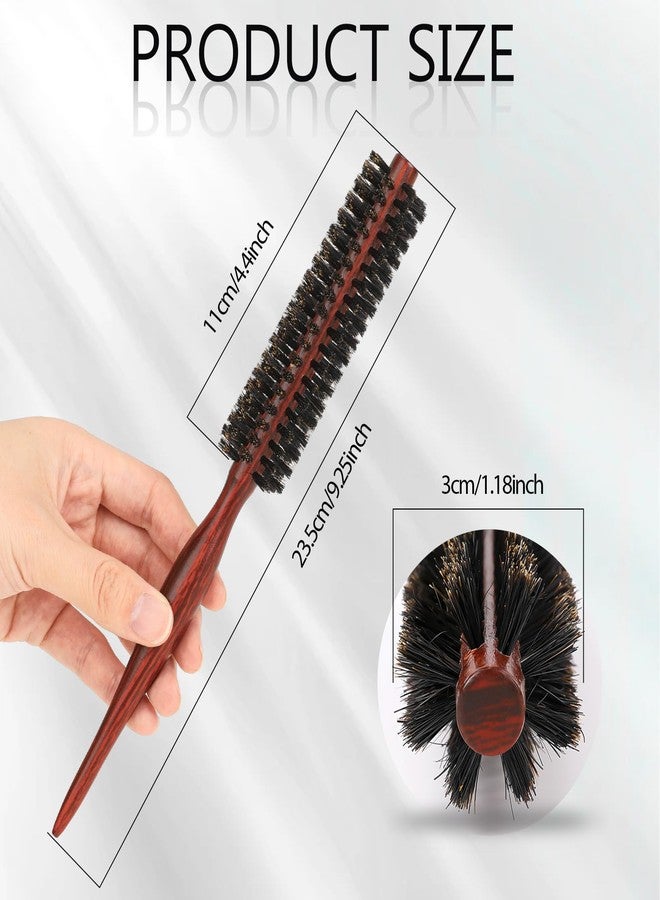 Styquenzer Small Round Brush for Short Hair, Mini Natural Soft Boar Bristle Hair Brush Portable Travel Size Circular Hairbrush for Women Styling Smoothing, Detangling - Image 5